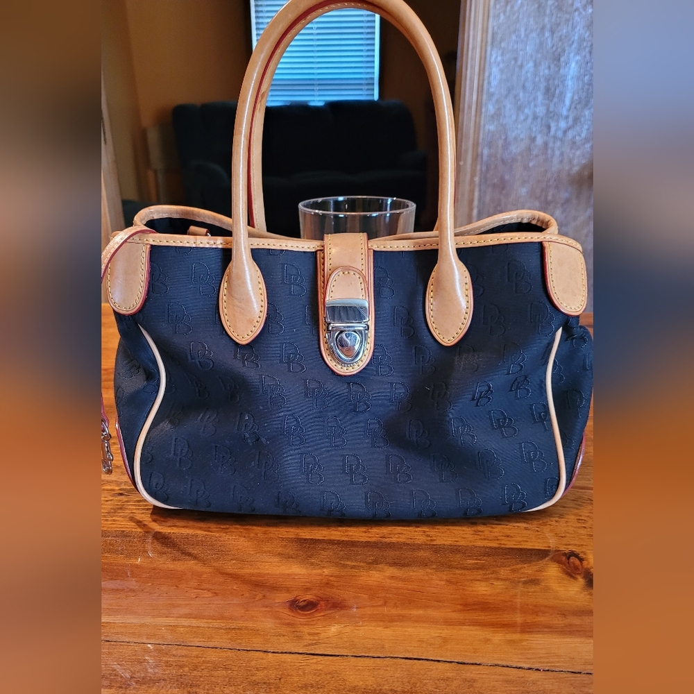 Dooney & Bourke Black and Tan Satchel
